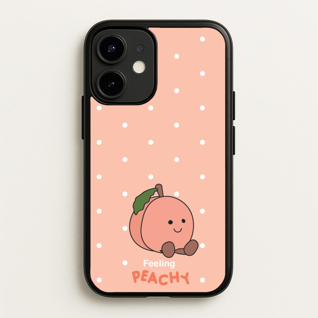 Peach Pattern - Plushy Phone Case for iPhone 12 Mini