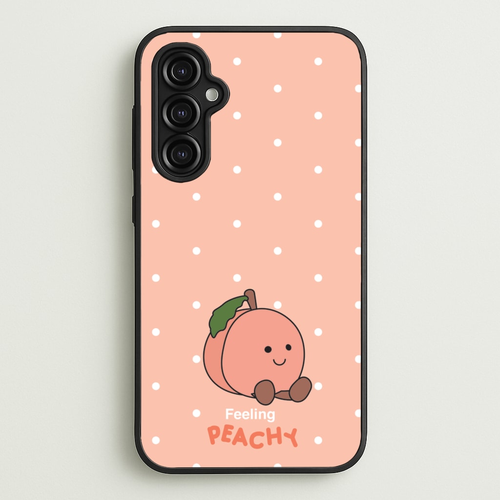 Peach Pattern - Plushy Phone Case for Galaxy A14
