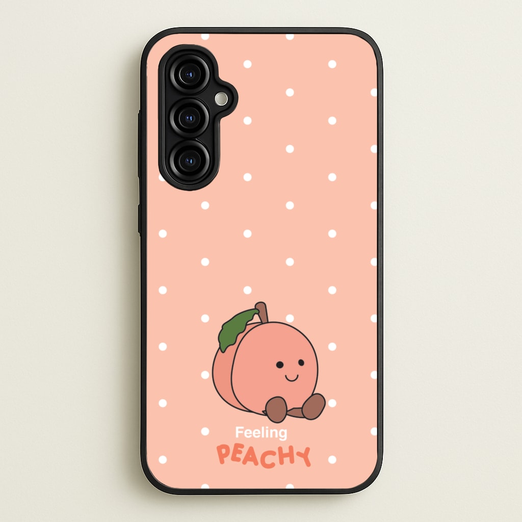 Peach Pattern - Plushy Phone Case for Galaxy A54
