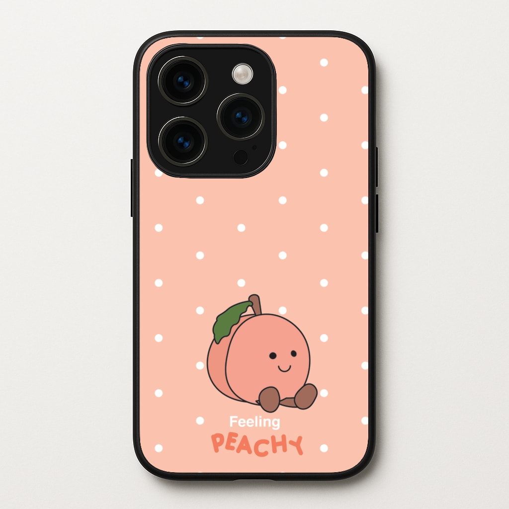 Peach Pattern - Plushy Phone Case for iPhone 15 Pro Max