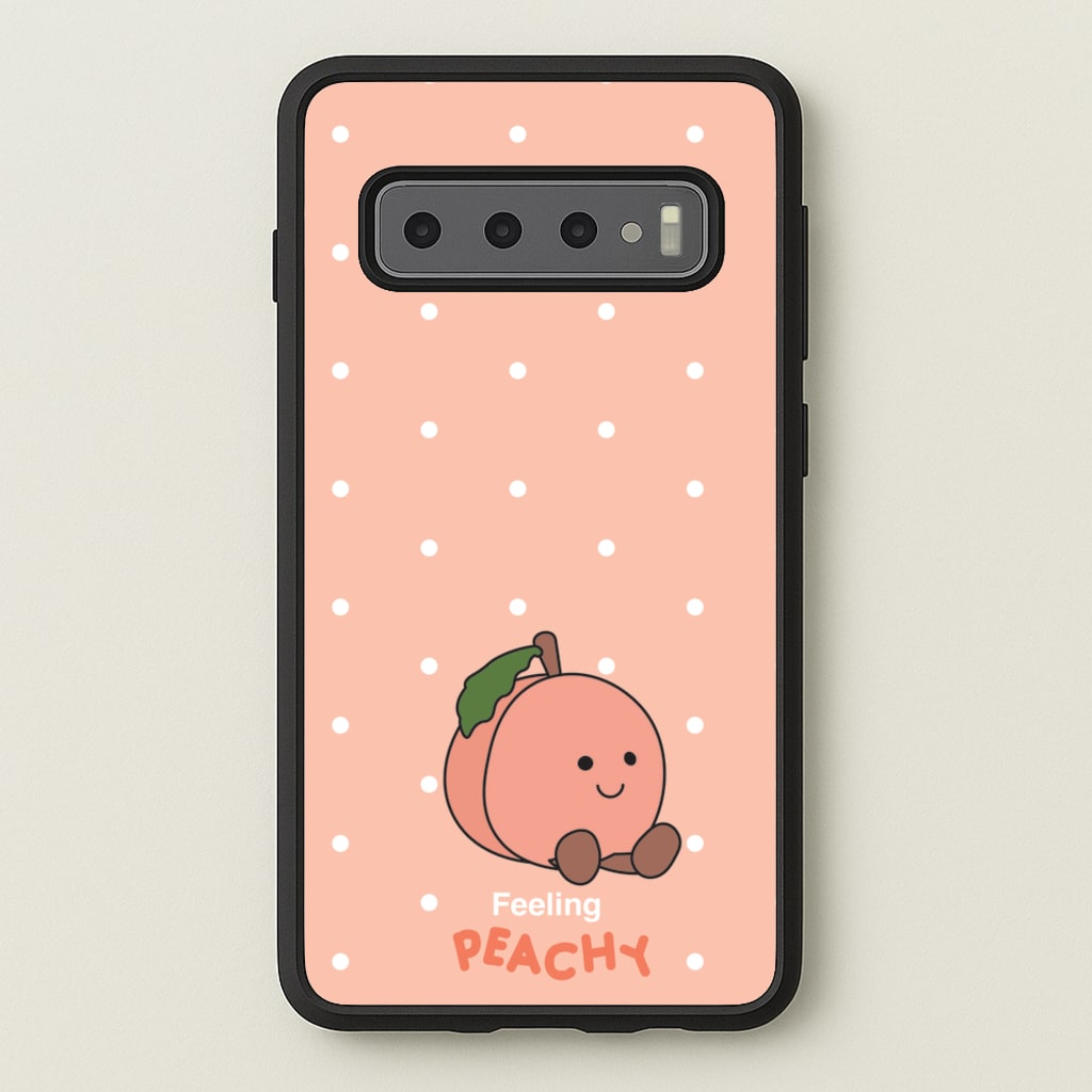 Peach Pattern - Plushy Phone Case for Galaxy S10 Plus