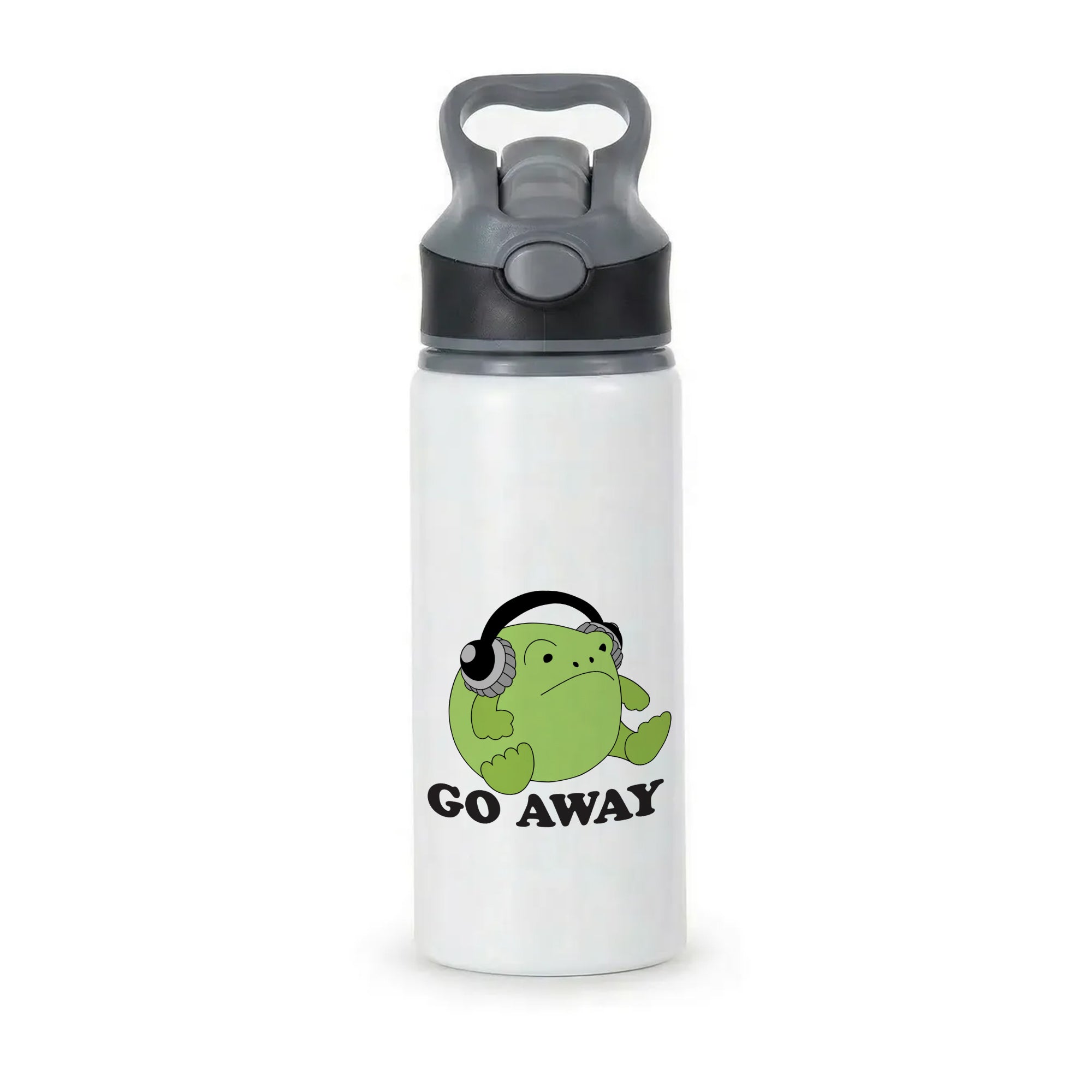 Go Away Grumpy Frog Active Water Bottle - Black