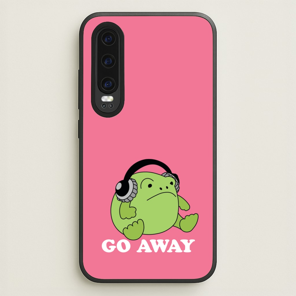 Go Away Grumpy Frog - Plushy Phone Case for Huawei P30
