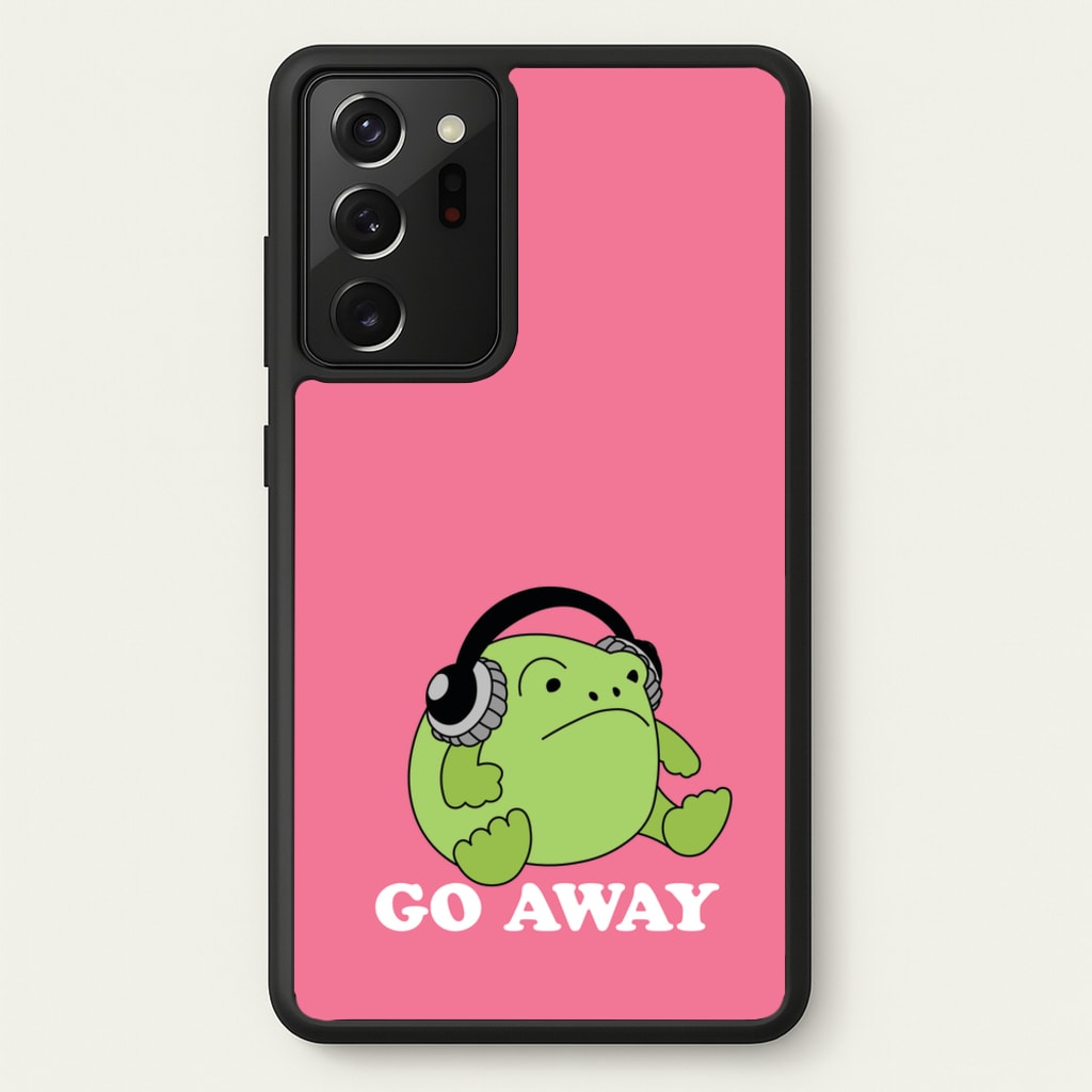 Go Away Grumpy Frog - Plushy Phone Case for Galaxy Note 20 Ultra