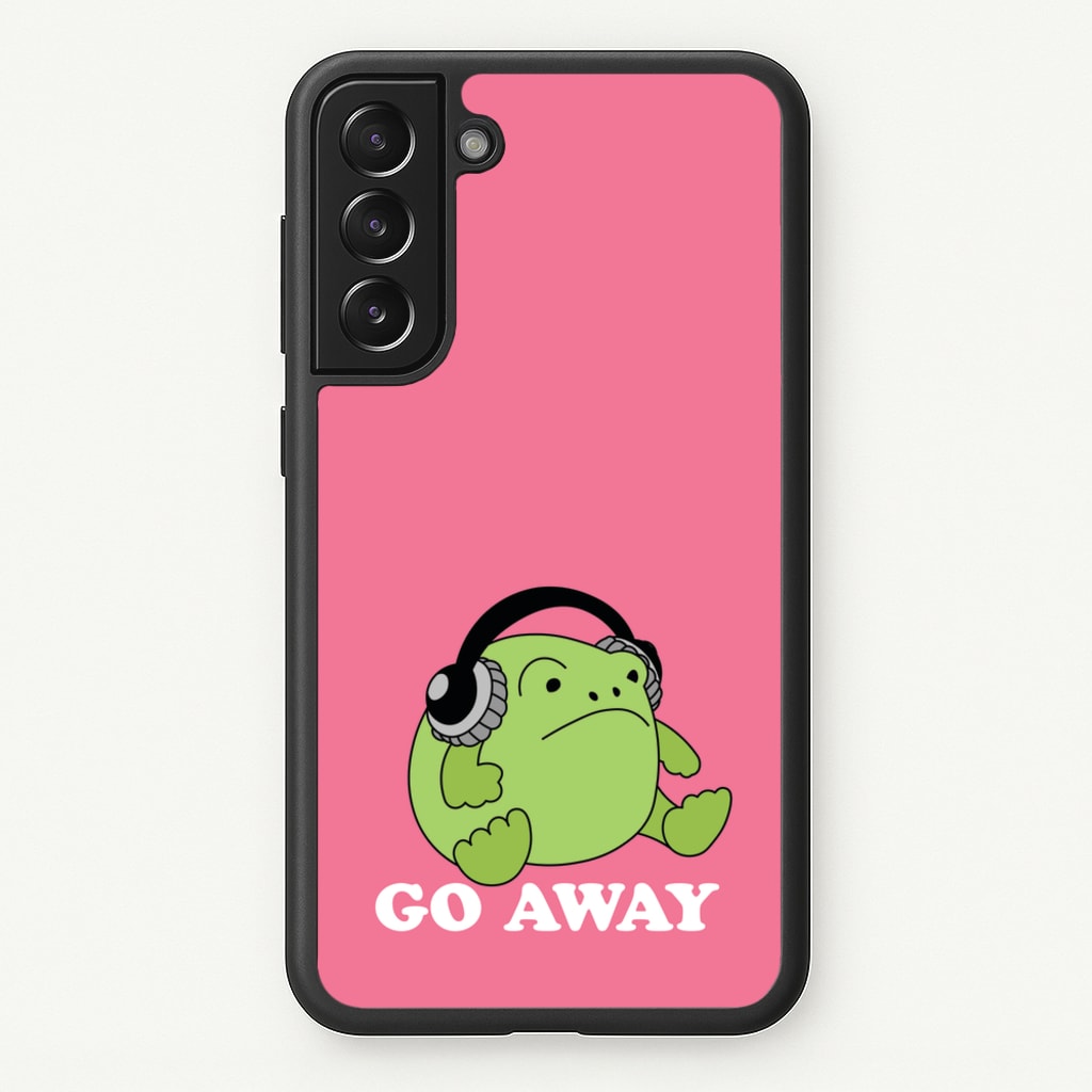 Go Away Grumpy Frog - Plushy Phone Case for Galaxy S21 Plus