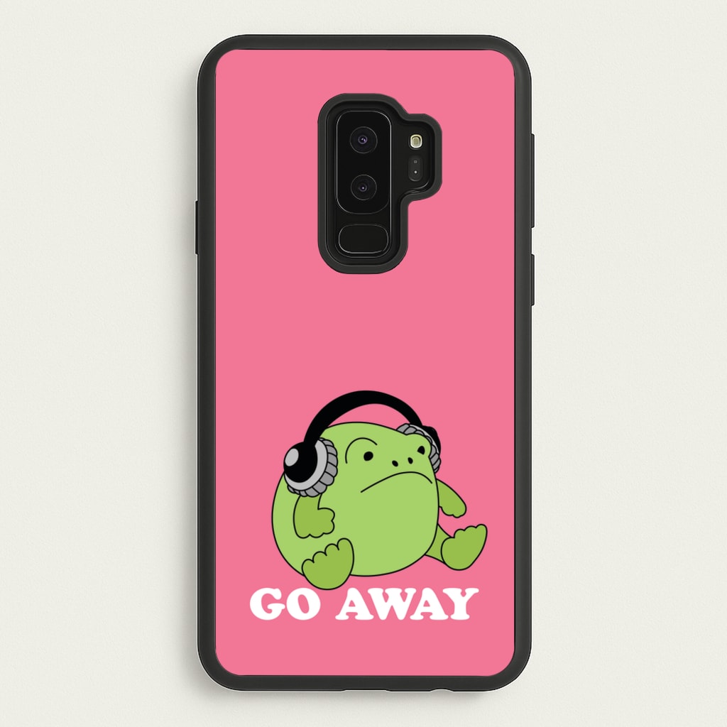 Go Away Grumpy Frog - Plushy Phone Case for Galaxy S9 Plus