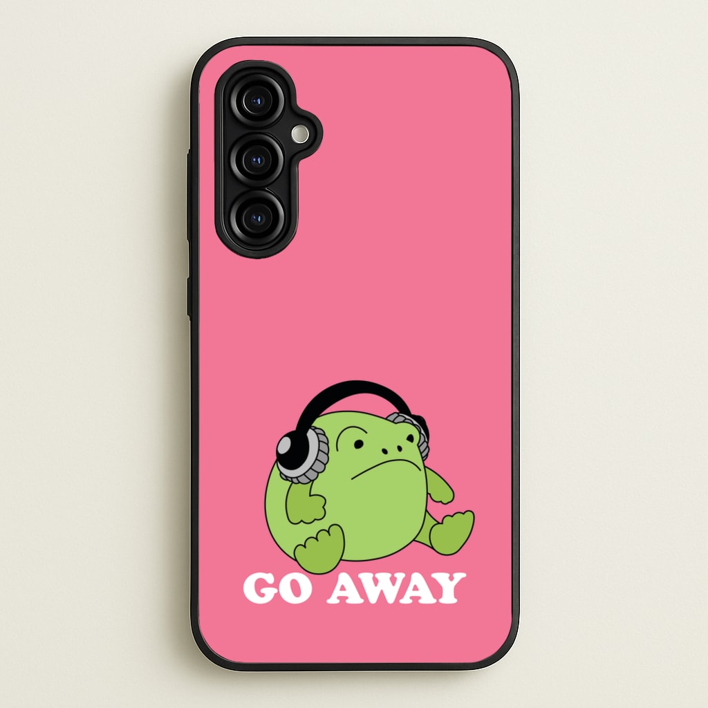 Go Away Grumpy Frog - Plushy Phone Case for Galaxy A54