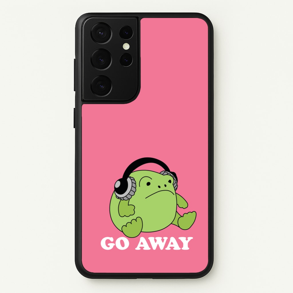 Go Away Grumpy Frog - Plushy Phone Case for Galaxy S21 Ultra