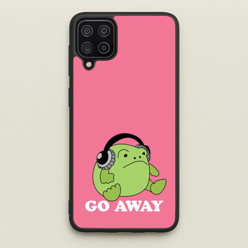 Go Away Grumpy Frog - Plushy Phone Case for Galaxy A12