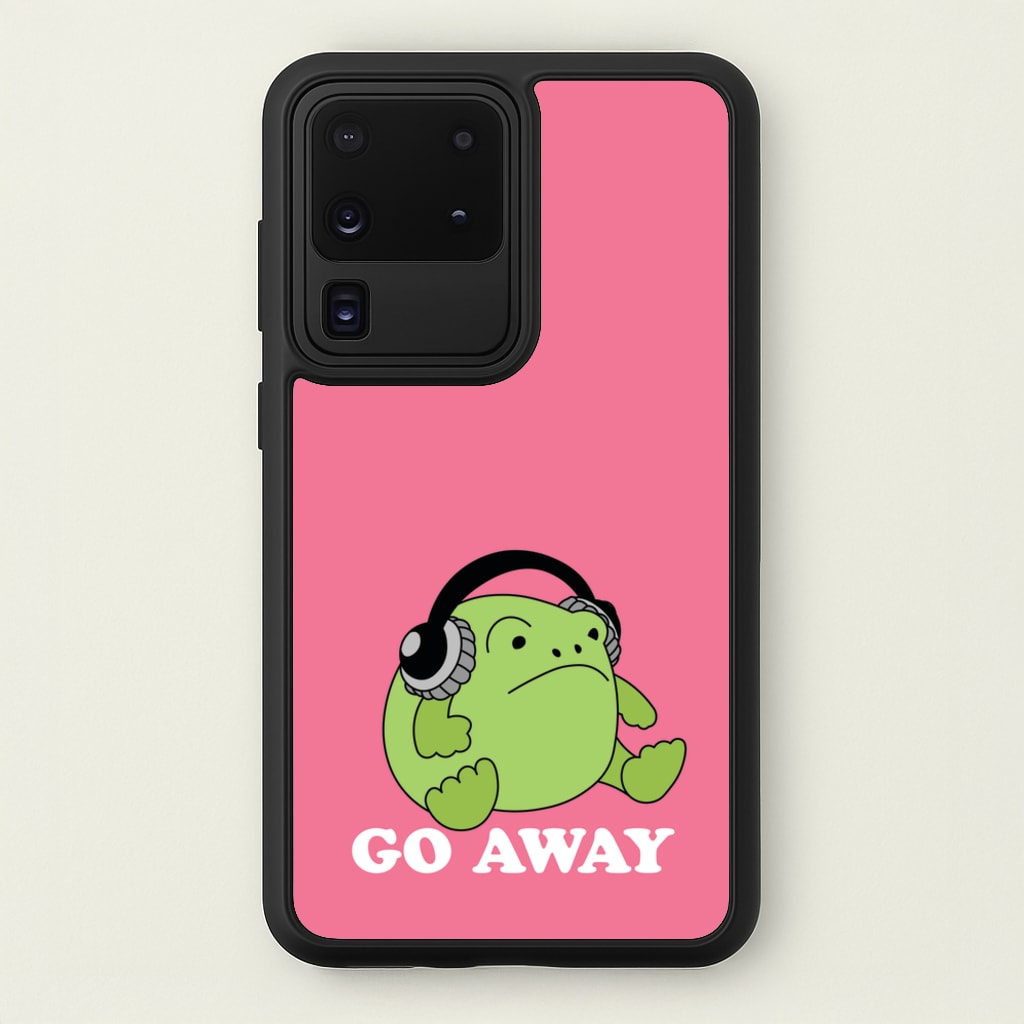 Go Away Grumpy Frog - Plushy Phone Case for Galaxy S20 Ultra