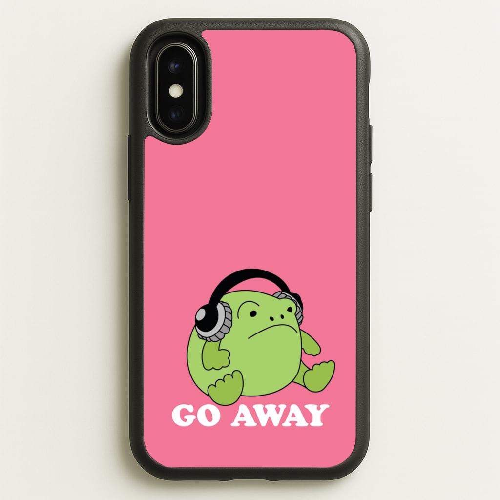Go Away Grumpy Frog - Plushy Phone Case for iPhone X / XS