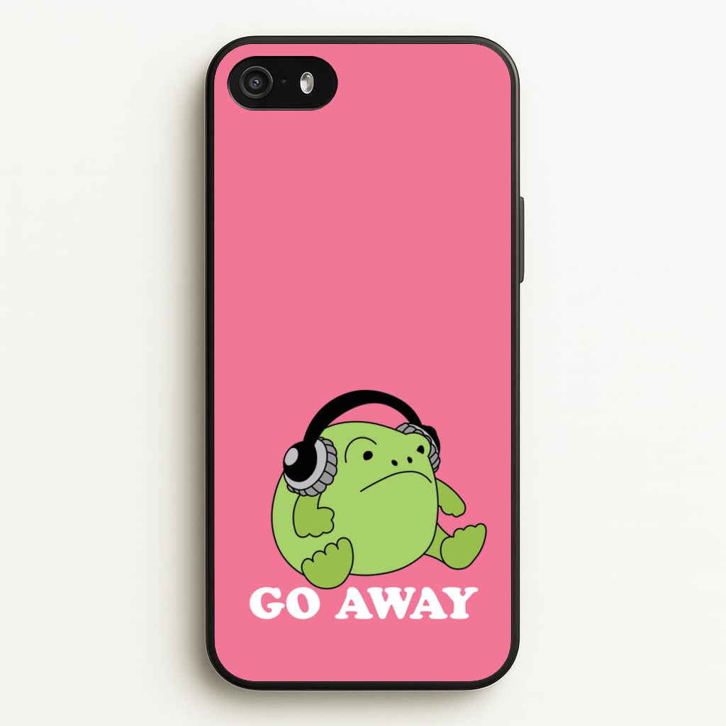 Go Away Grumpy Frog - Plushy Phone Case for iPhone 5 / 5s / SE 2016