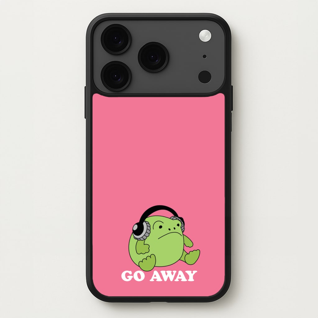 Go Away Grumpy Frog Phone Case for iPhone 17 Pro Max