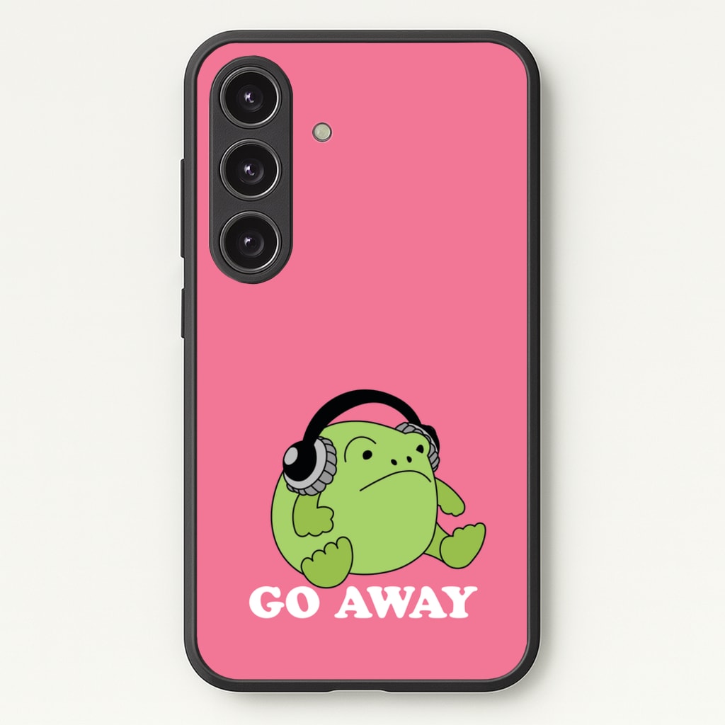 Go Away Grumpy Frog - Plushy Phone Case for Galaxy S25
