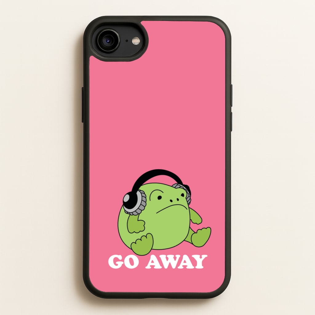 Go Away Grumpy Frog - Plushy Phone Case for iPhone 6 / 7 / 8 / SE
