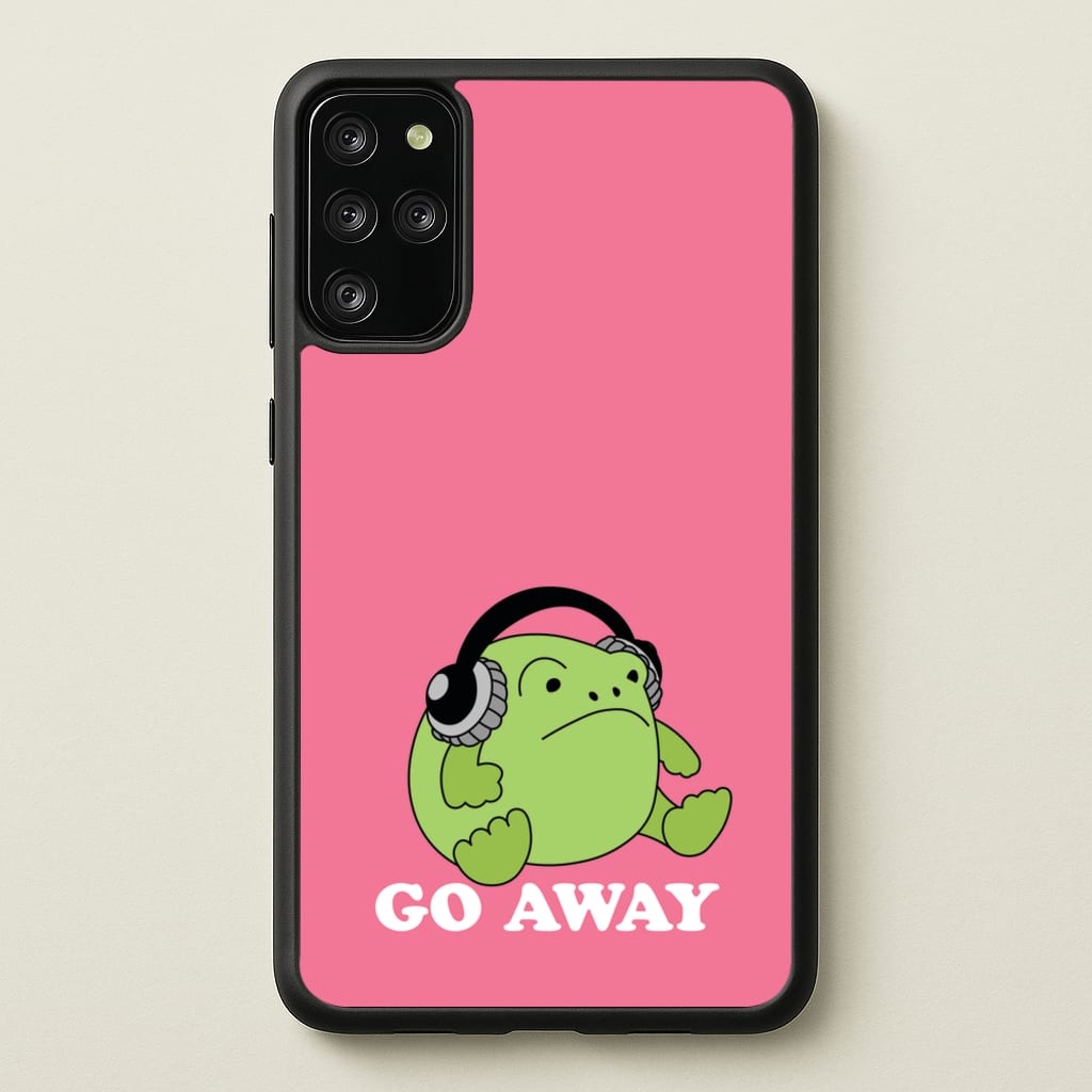 Go Away Grumpy Frog - Plushy Phone Case for Galaxy S20 Plus