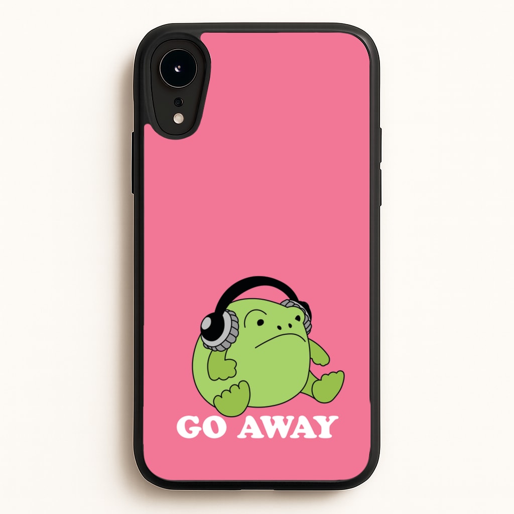 Go Away Grumpy Frog - Plushy Phone Case for iPhone XR