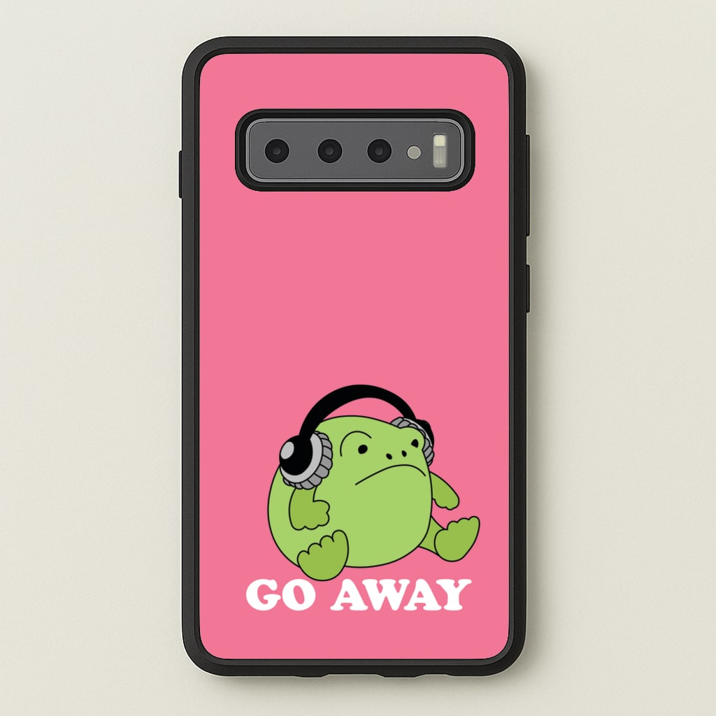 Go Away Grumpy Frog - Plushy Phone Case for Galaxy S10 Plus