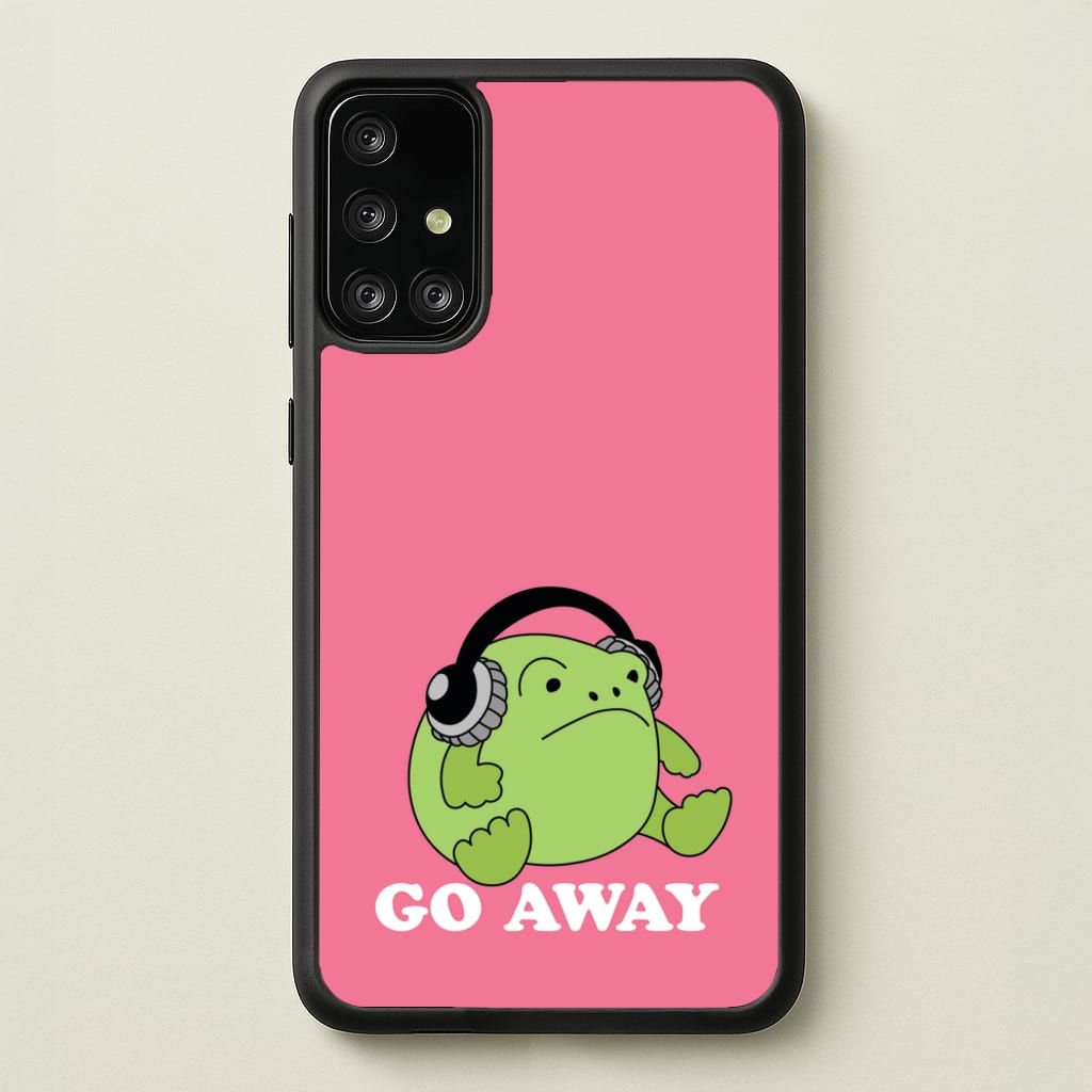 Go Away Grumpy Frog - Plushy Phone Case for Galaxy A71