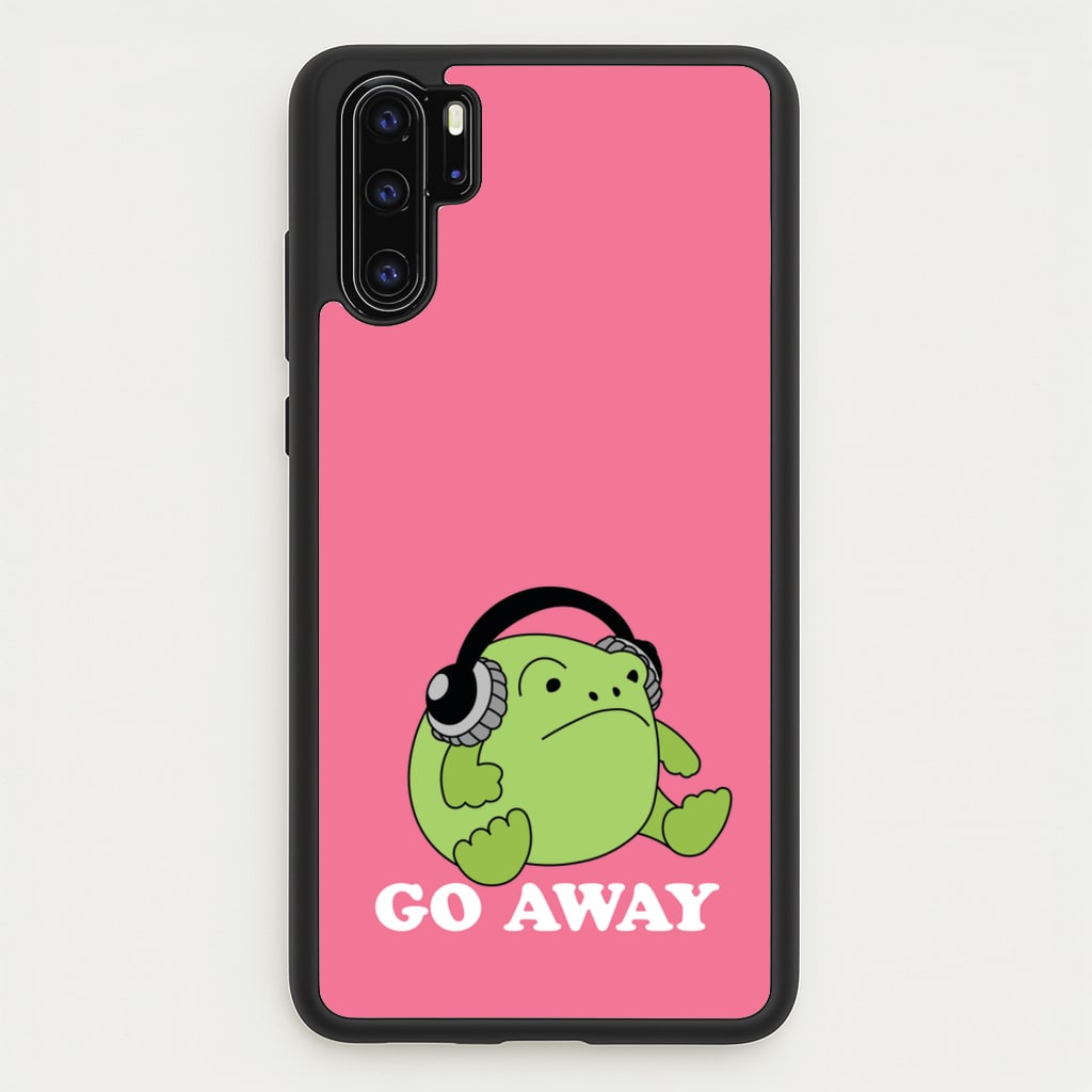 Go Away Grumpy Frog - Plushy Phone Case for Huawei P30 Pro