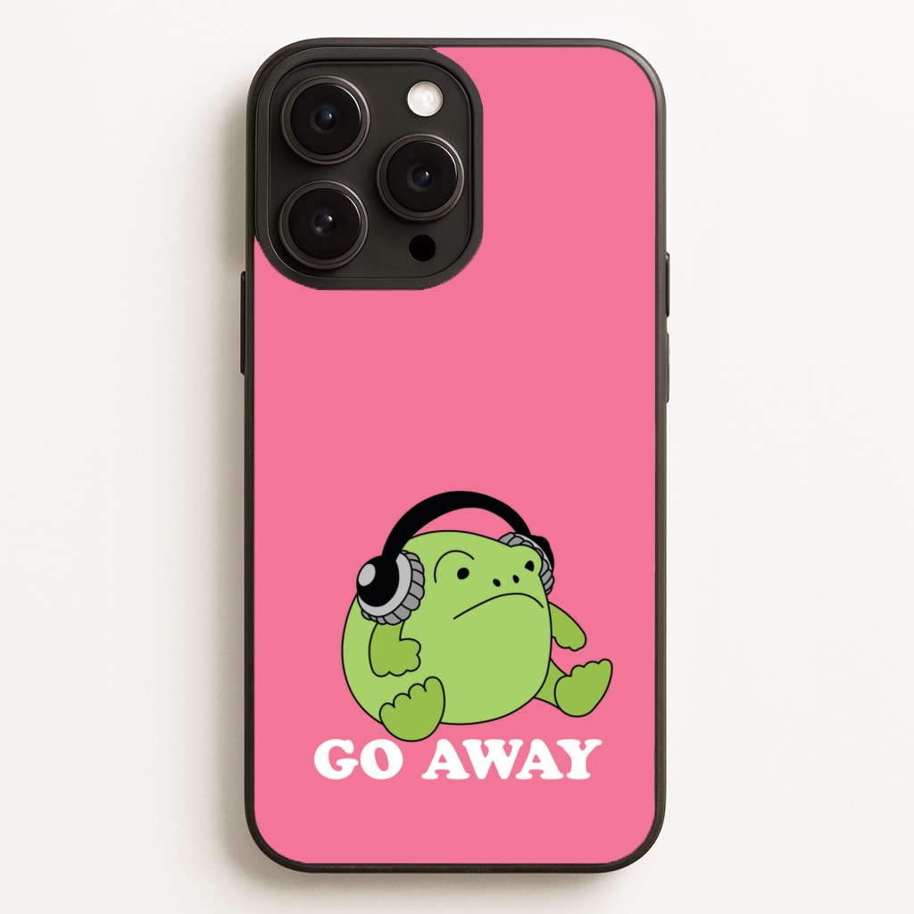 Go Away Grumpy Frog - Plushy Phone Case for iPhone 12 Pro Max