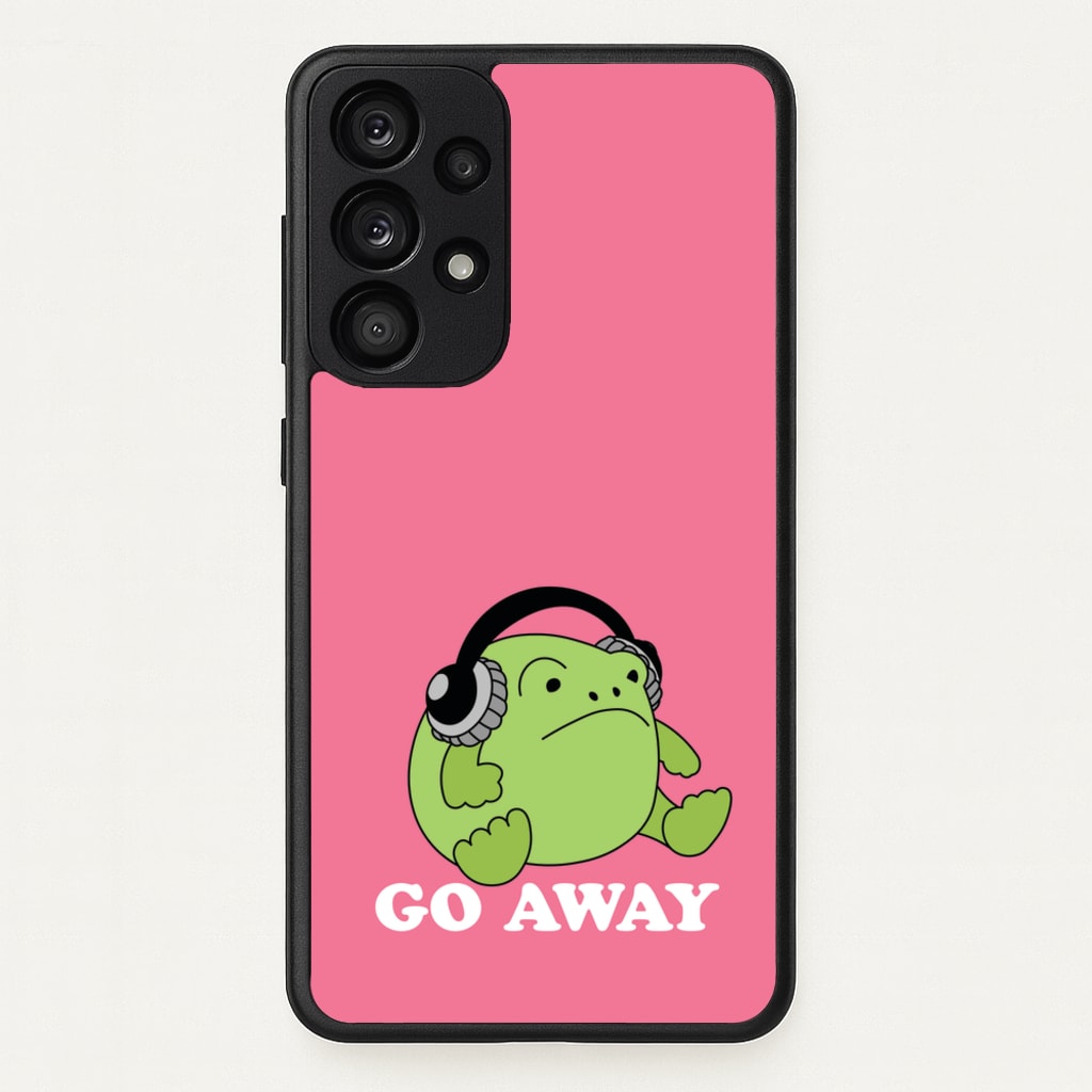 Go Away Grumpy Frog - Plushy Phone Case for Galaxy A53