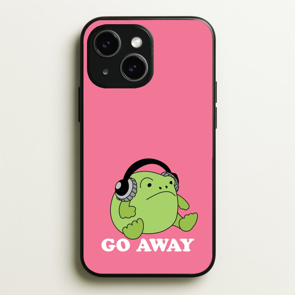 Go Away Grumpy Frog - Plushy Phone Case for iPhone 14 Plus
