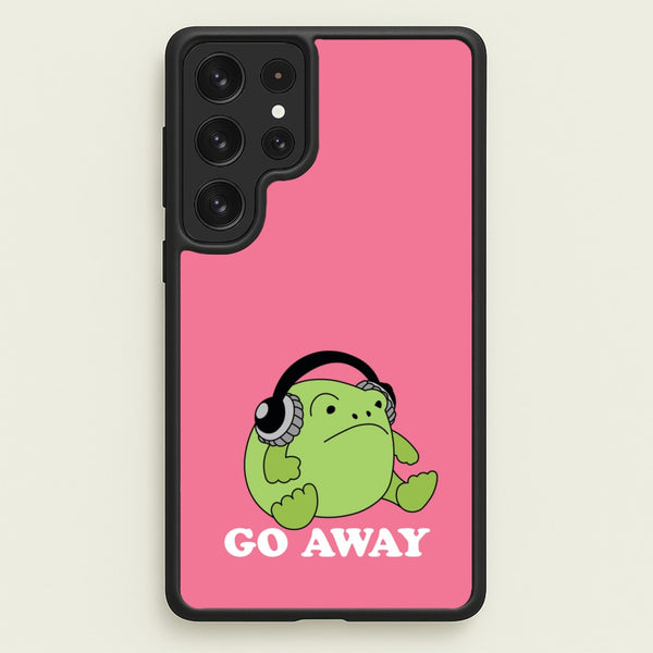 Go Away Grumpy Frog - Plushy Phone Case for Galaxy S22 Ultra