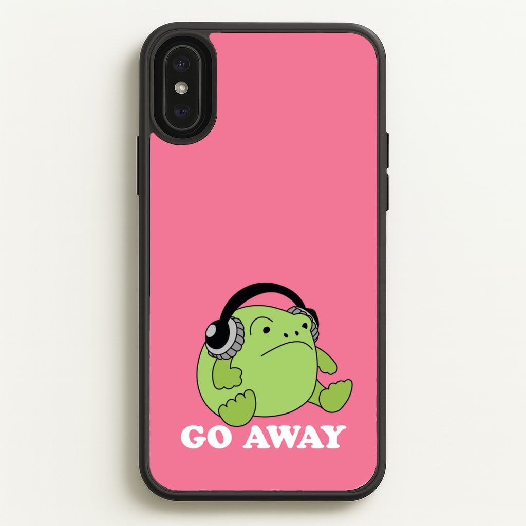 Go Away Grumpy Frog - Plushy Phone Case for iPhone XS Max