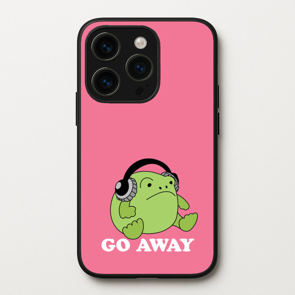 Go Away Grumpy Frog - Plushy Phone Case for iPhone 14 Pro
