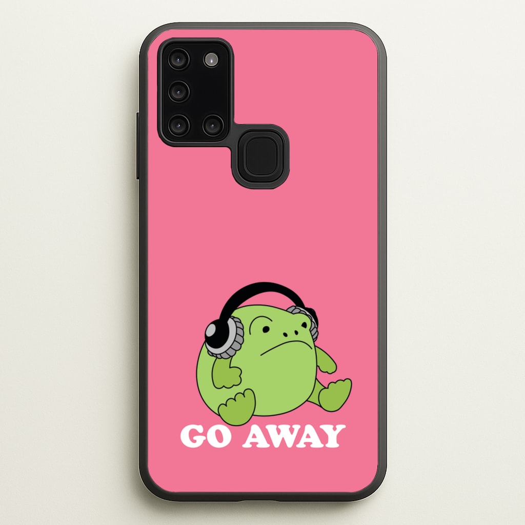 Go Away Grumpy Frog - Plushy Phone Case for Galaxy A21s