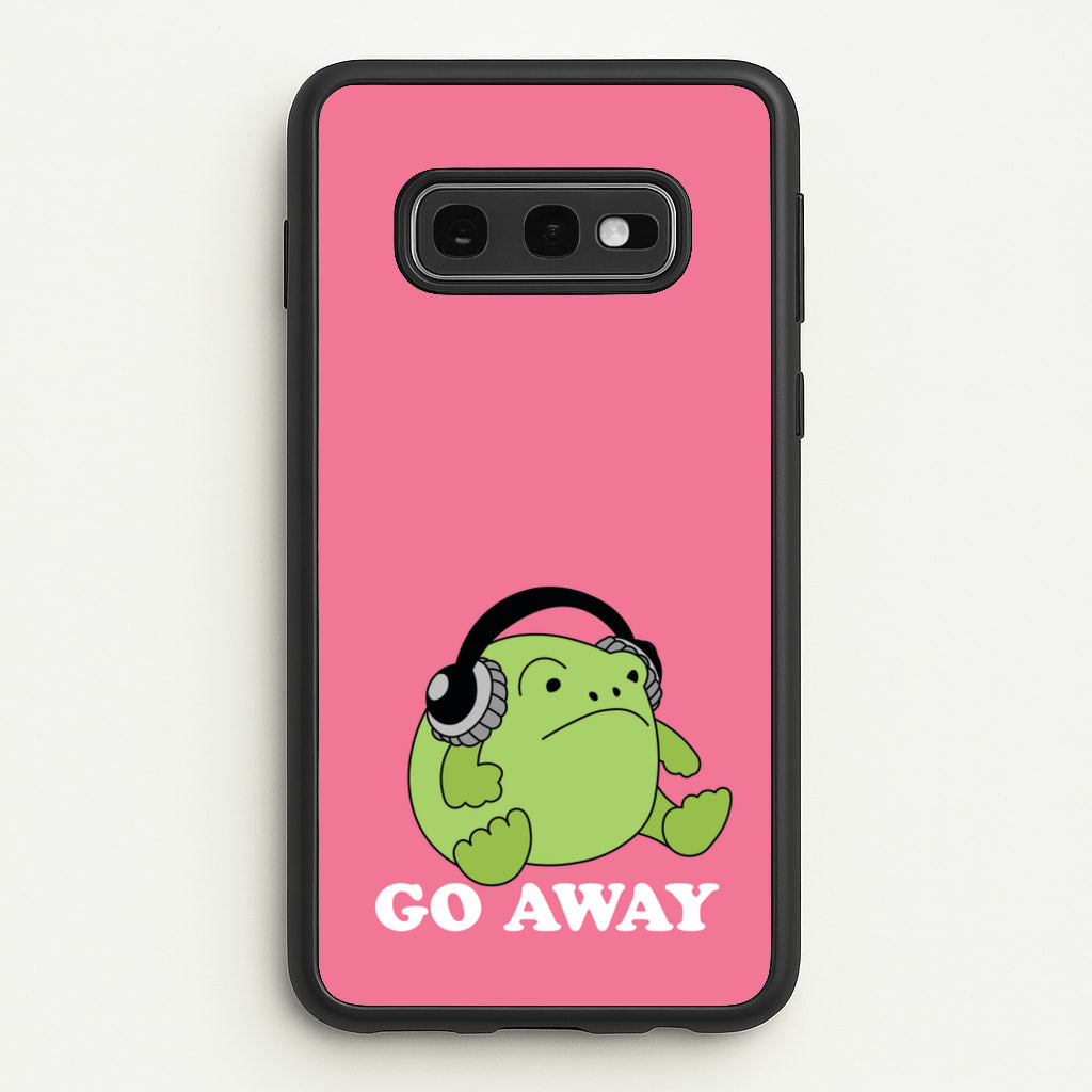 Go Away Grumpy Frog - Plushy Phone Case for Galaxy S10e