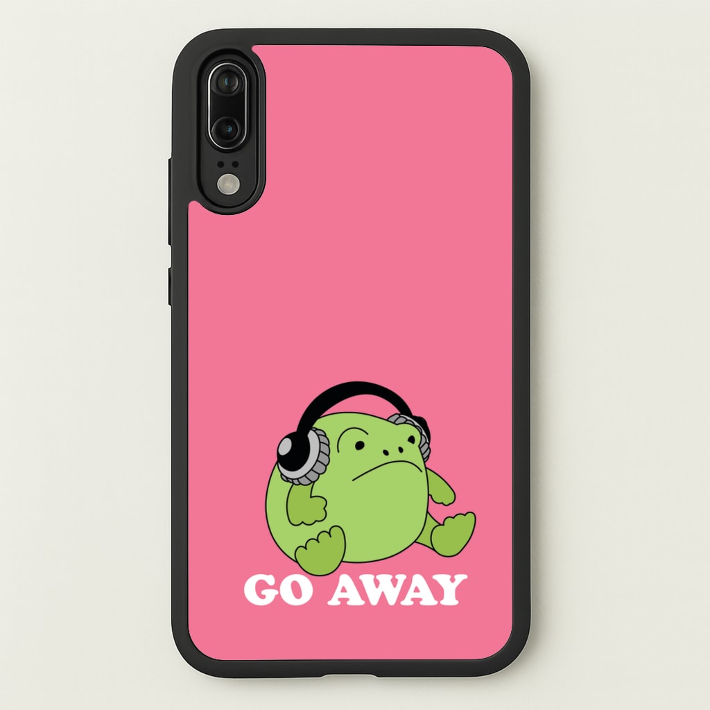 Go Away Grumpy Frog - Plushy Phone Case for Huawei P20