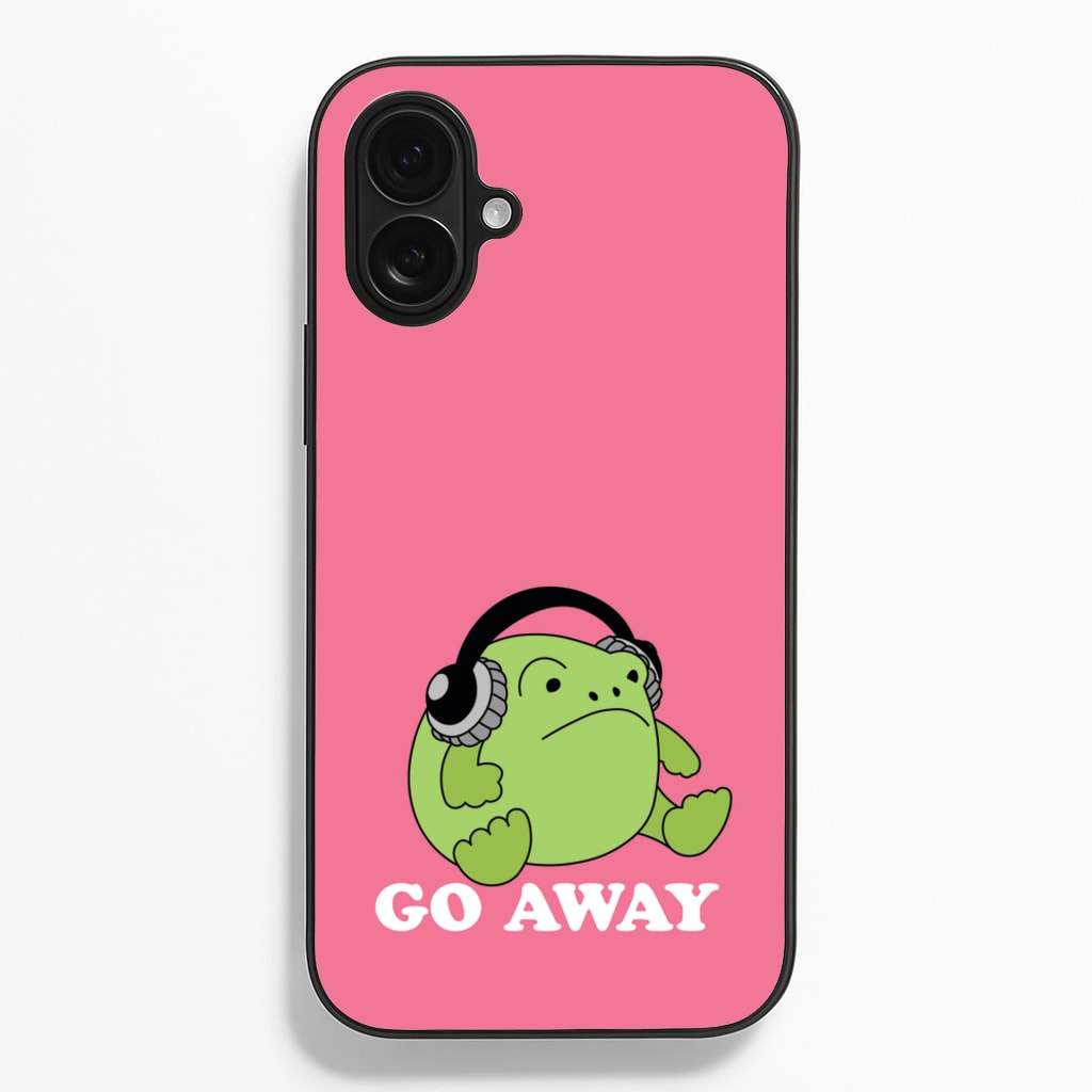 Go Away Grumpy Frog - Plushy Phone Case for iPhone 16 Plus