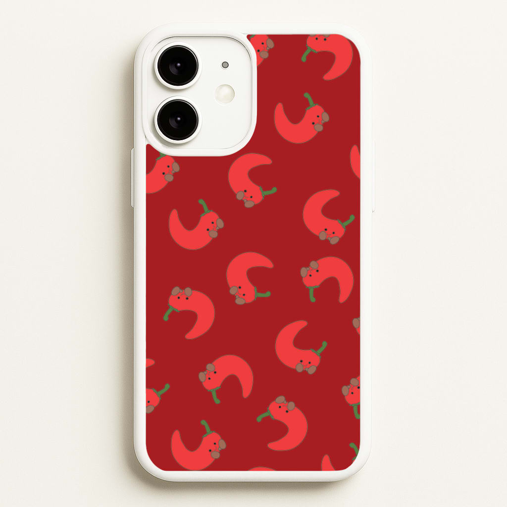 Red Chilli Pattern - Plushy Phone Case for iPhone 11