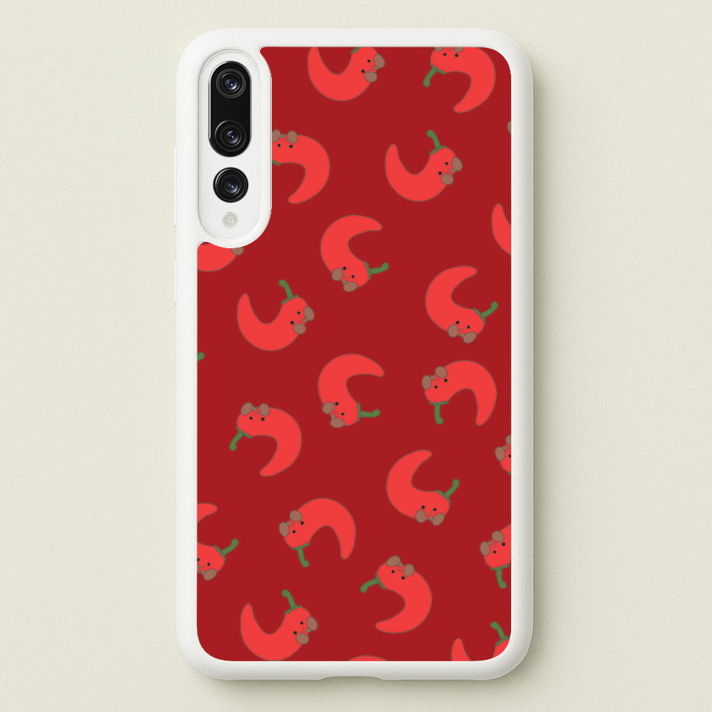 Red Chilli Pattern - Plushy Phone Case for Huawei P20 Pro