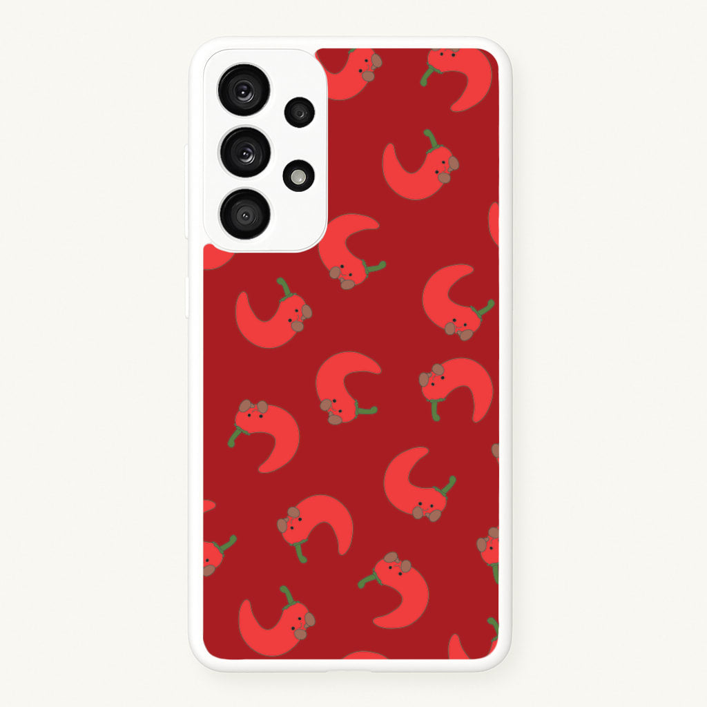 Red Chilli Pattern - Plushy Phone Case for Galaxy A53