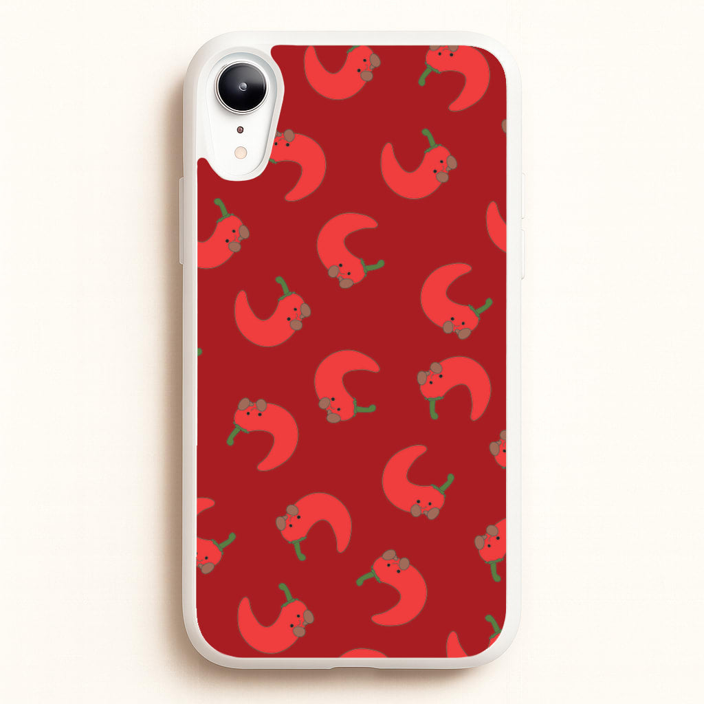 Red Chilli Pattern - Plushy Phone Case for iPhone XR
