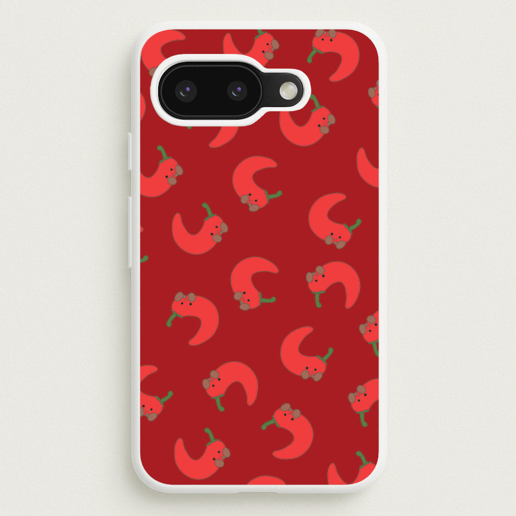 Red Chilli Pattern - Plushy Phone Case for Google Pixel 9a