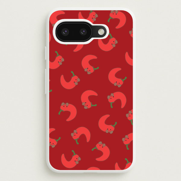 Red Chilli Pattern - Plushy Phone Case for Google Pixel 9a