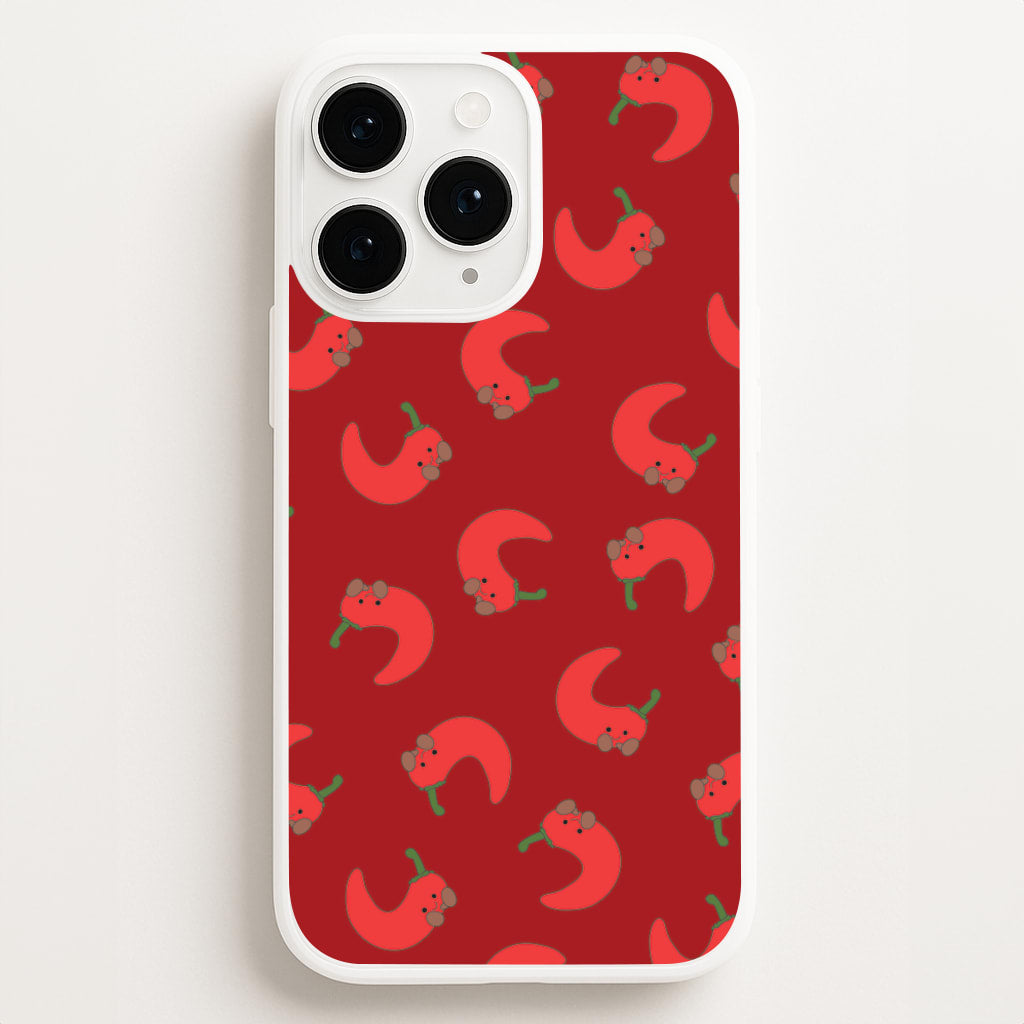 Red Chilli Pattern - Plushy Phone Case for iPhone 11 Pro Max