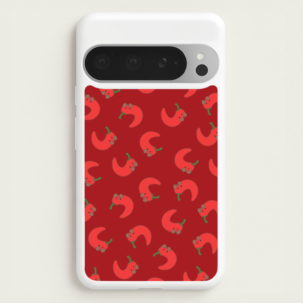 Red Chilli Pattern - Plushy Phone Case for Google Pixel 9 Pro XL
