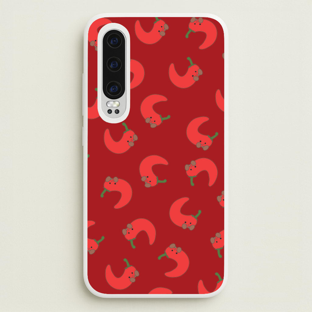 Red Chilli Pattern - Plushy Phone Case for Huawei P30