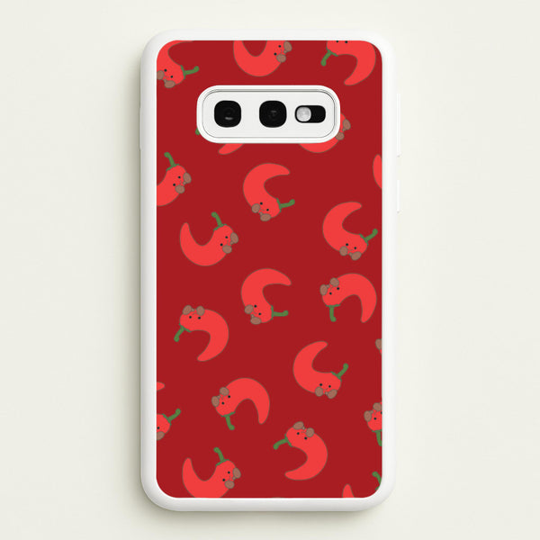 Red Chilli Pattern - Plushy Phone Case for Galaxy S10e