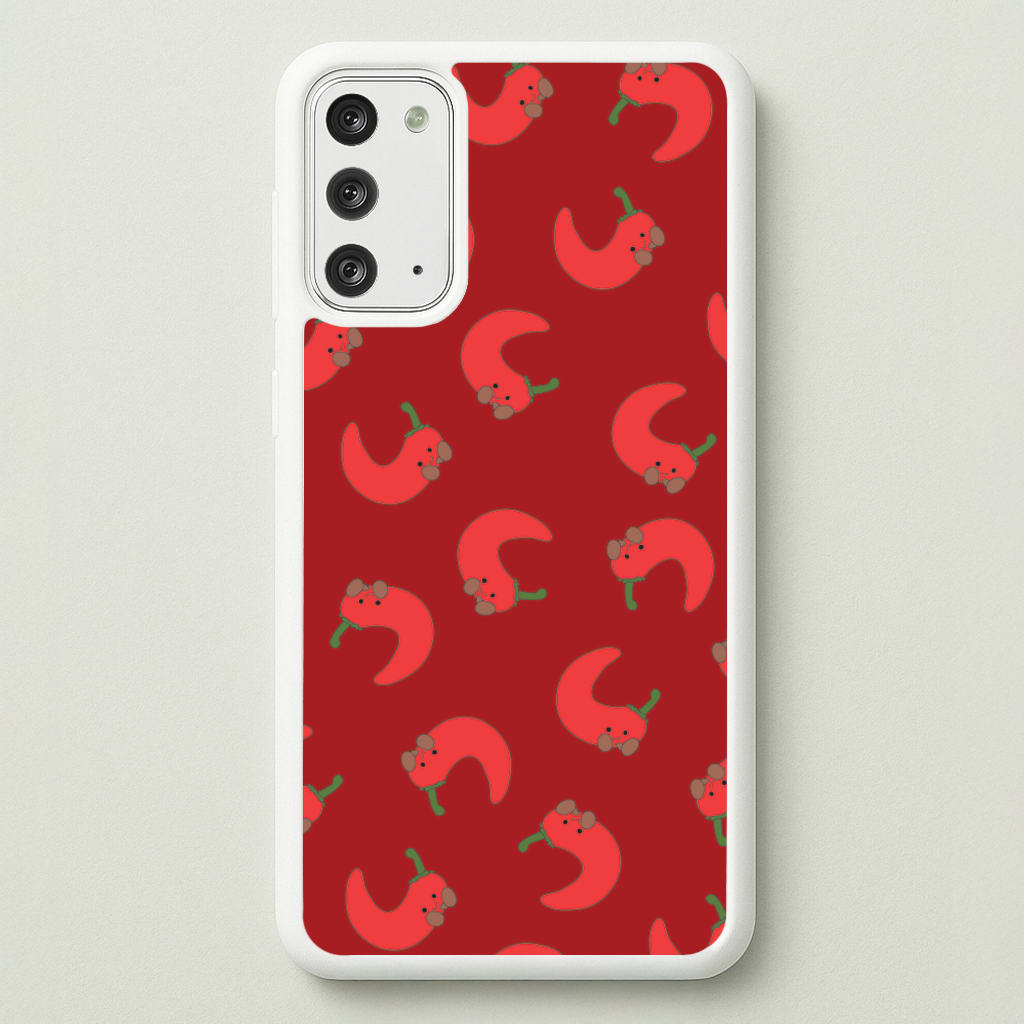 Red Chilli Pattern - Plushy Phone Case for Galaxy Note 20