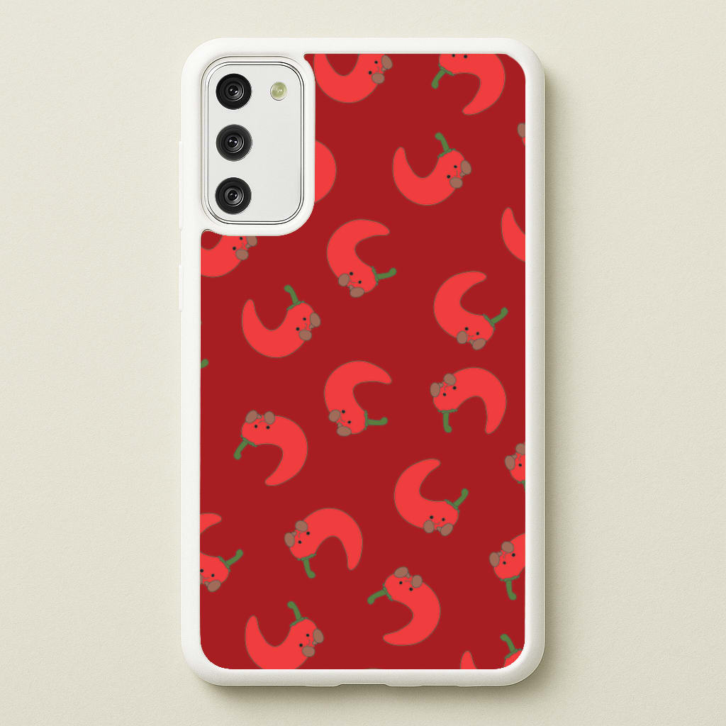 Red Chilli Pattern - Plushy Phone Case for Galaxy S20FE