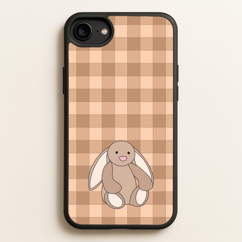 Bunny Checkered Pattern - Plushy Phone Case for iPhone 6 / 7 / 8 / SE