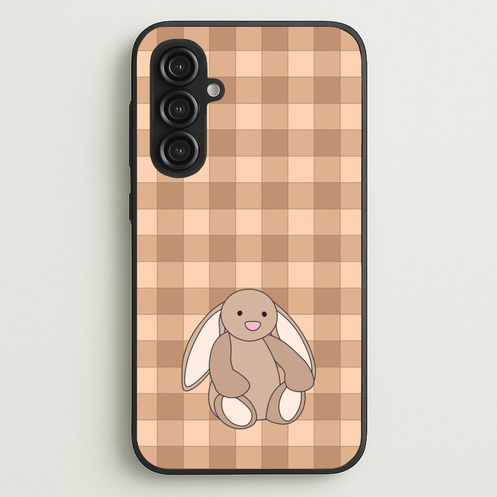 Bunny Checkered Pattern - Plushy Phone Case for Galaxy S23FE