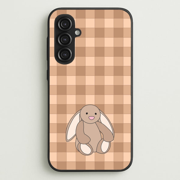 Bunny Checkered Pattern - Plushy Phone Case for Galaxy S23FE