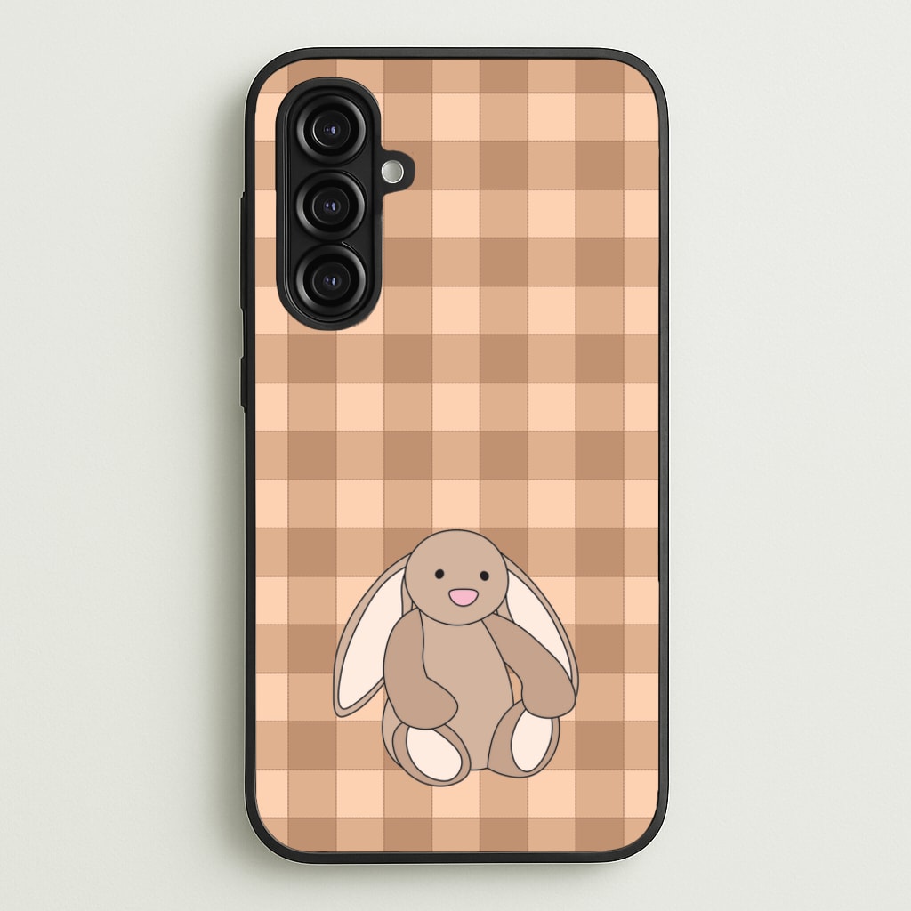 Bunny Checkered Pattern - Plushy Phone Case for Galaxy A16